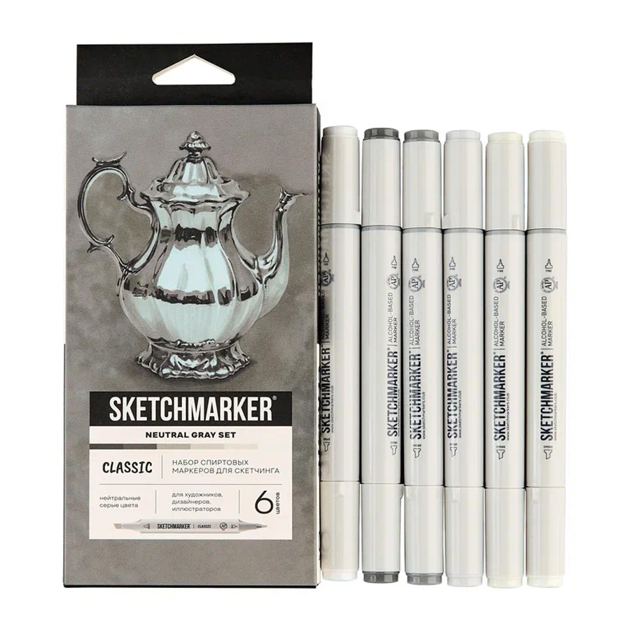 фото Набор маркеров sketchmarker classic neutral gray set 6цв