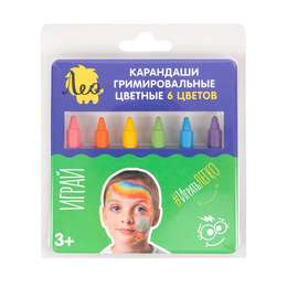 картинка Карандаши гримировальные цветные лео 6  цветов 21г.