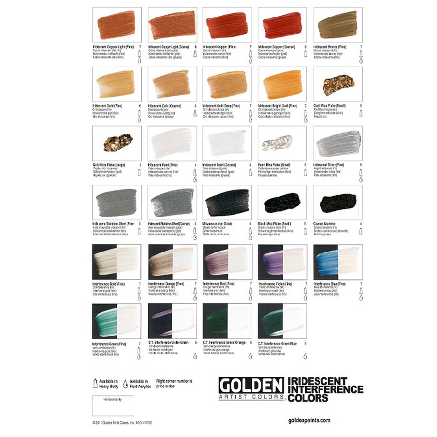 картинка Краска акриловая golden iridescent цв.№ 4078 золотой с крупными хлопьями банка 237 мл