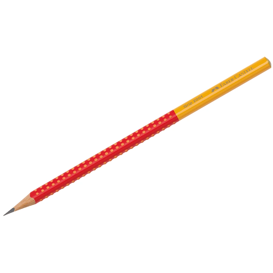 фото Карандаш чернографитный faber-castell grip 2001 two tone, hb, красно-оранжевый