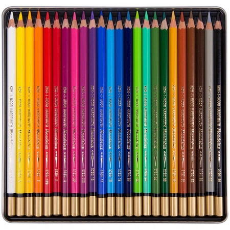 фотография Набор акварельных карандашей mondeluz koh-i-noor, 24 цвета, в жестяном пенале