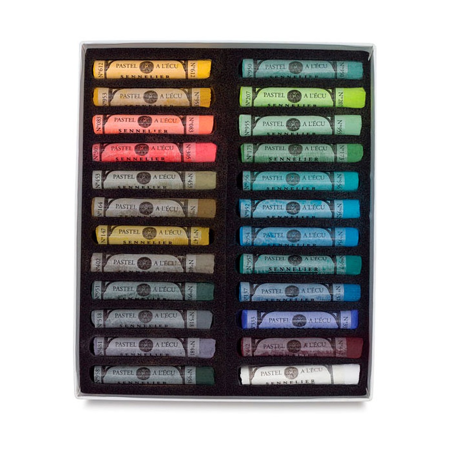 фотография Набор сухой пастели пейзаж, 24 цвета в картонной коробке, диаметр 10 мм, длина 64 мм, sennelier