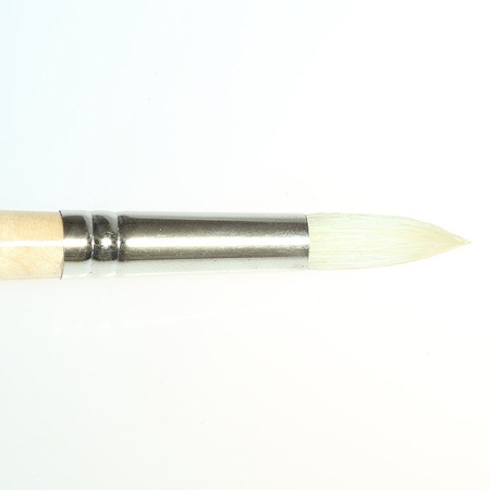 Кисть щетина для масла Сонет №10, диаметр 11 мм круглая на длинной ручке покрытая лаком