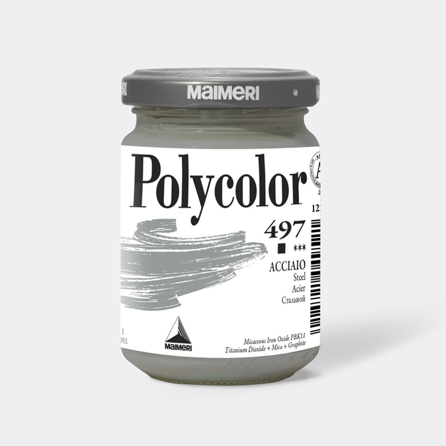 изображение Краска акриловая maimeri polycolor, банка 140 мл, сталь