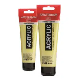 картинка Краска акриловая amsterdam, туба 120 мл, № 274 жёлтый никелево-титановый