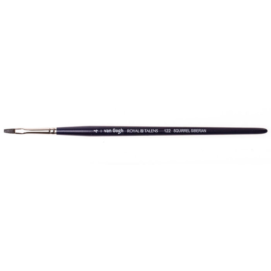 фотография Кисть белка сибирская vangogh 122 плоская короткая ручка №4