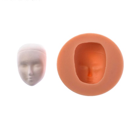 Молд силикон для полимерной глины №529 "Голова с чертами лица" 3х2,2 см  МИКС