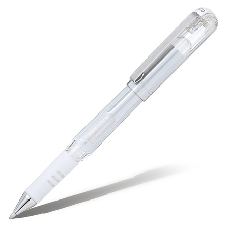 Ручка гелевая белая Pentel Hybrid Gel Grip DX, 1 мм . Яркие пигментные чернила не выцветают и не смываются. Чернила обеспечивают мягкое письмо, укрыв…