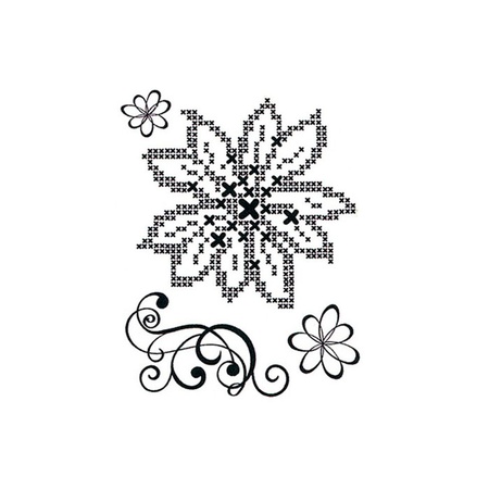 изображение Штампы силиконовые "украшения и цветок, вышитые крестиком", 14x18см