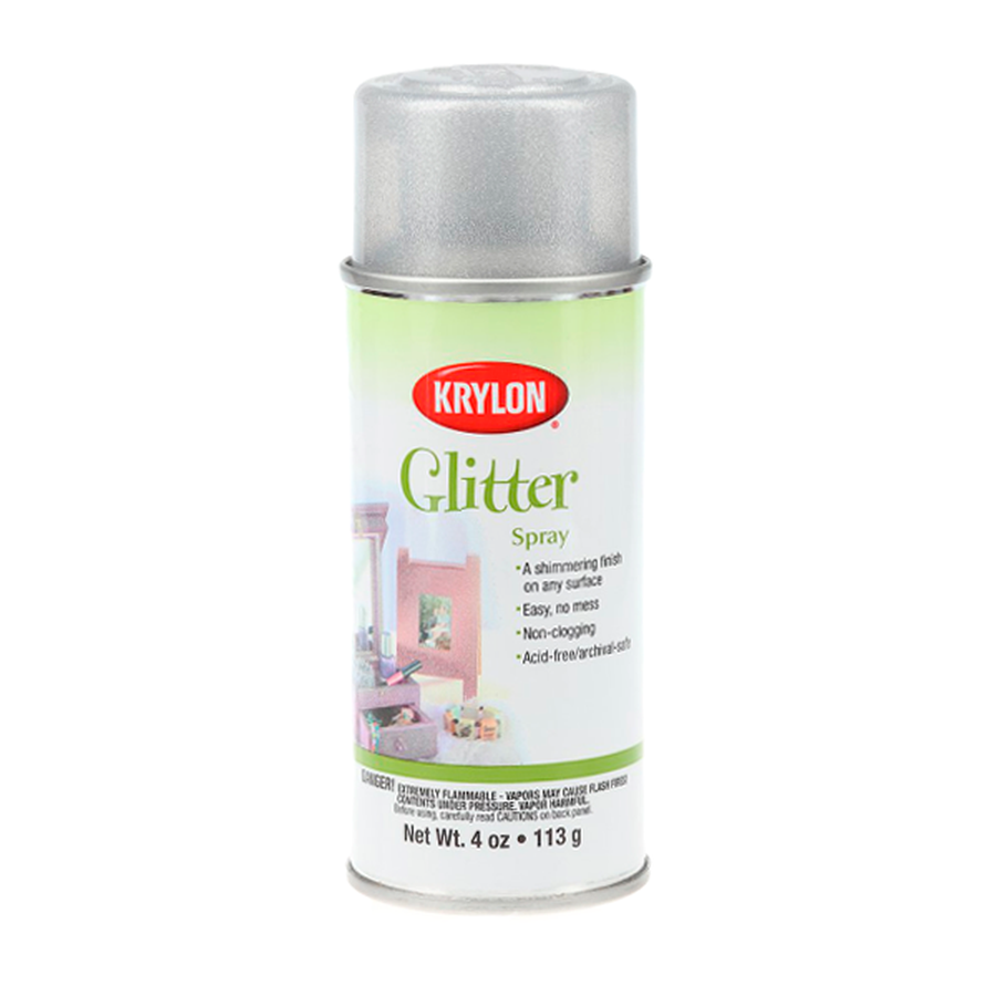 картинка Универсальная аэрозольная краска krylon glitter, блёстки, 113 г, серебристый