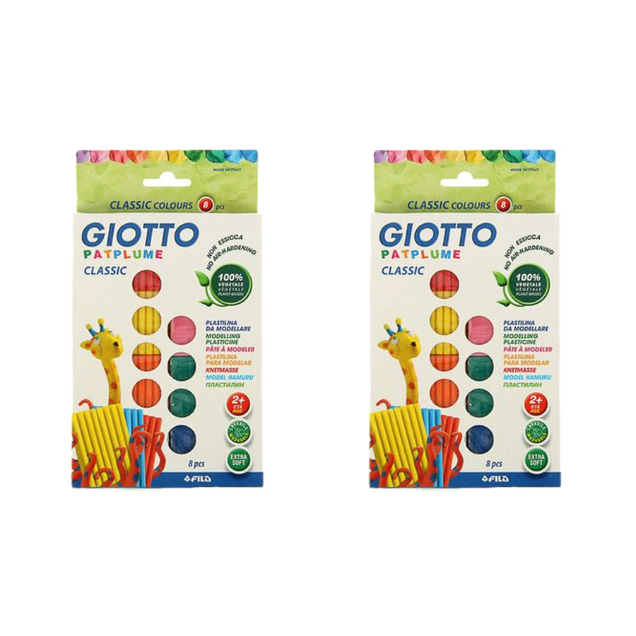 фото Набор пластилина giotto patplume из 8 основных цветов, бруски по 33 г
