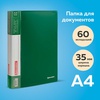 картинка Папка 60 вкладышей brauberg стандарт, зеленая, 0,8 мм