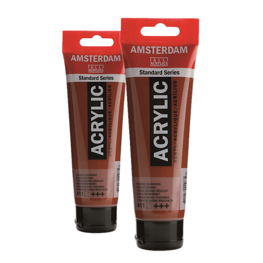 картинка Краска акриловая amsterdam, туба 120 мл, № 411 сиена жжёная
