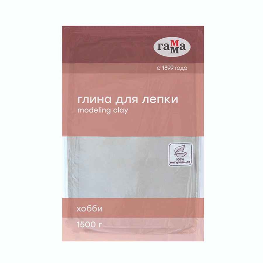 фото Глина для лепки натуральная гамма "хобби", белая, 1500 г