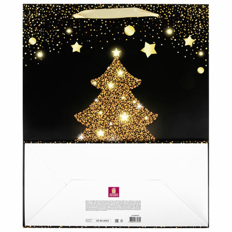 картинка Пакет подарочный новогодний 26,5x12,7x33 "midnight christmas tree"