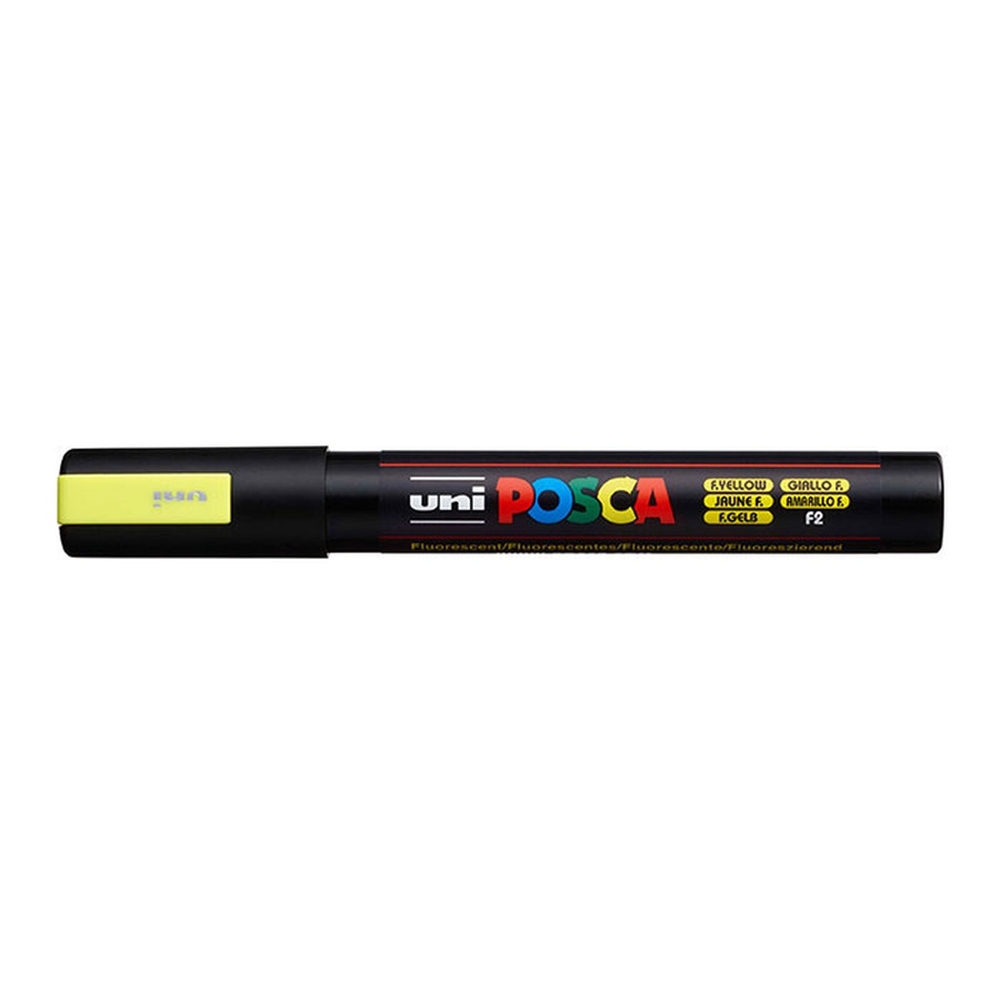 картинка Маркер posca pc-5m, флуоресцентно-жёлтый,1.8-2.5мм, пулевидный наконечник