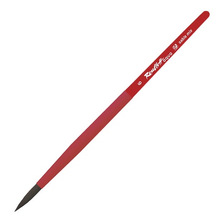 фотография Кисть roubloff aqua соболь-микс №6, круглая, короткая ручка, покрытие обоймы soft-touch