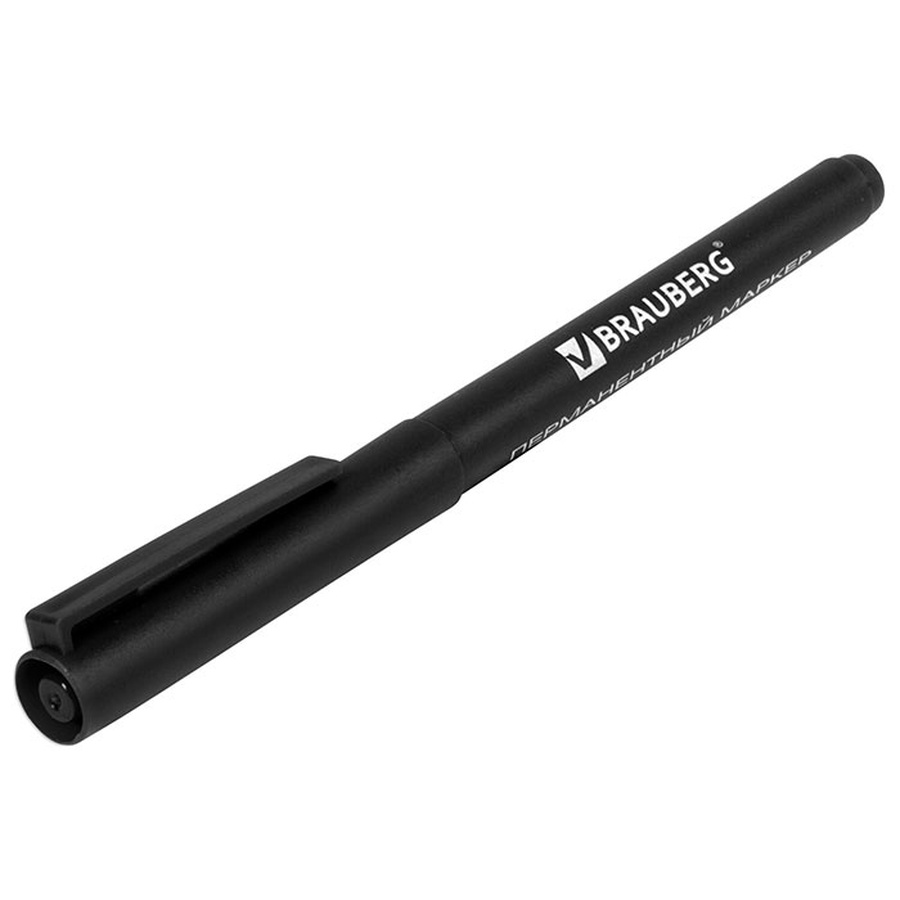 изображение Маркер перманентный (нестираемый) brauberg "classicline",черный, корпус тонкий, наконечник 1 мм