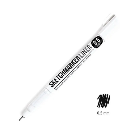 фото Sml-05 - ручка капиллярная (линер) sketchmarker 0.5 черный_подарок