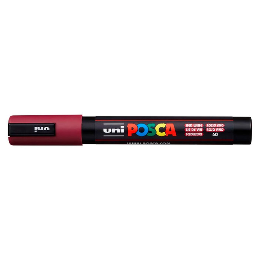 фото Маркер posca pc-5m, красное вино, 1.8 - 2.5 мм, пулевидный наконечник