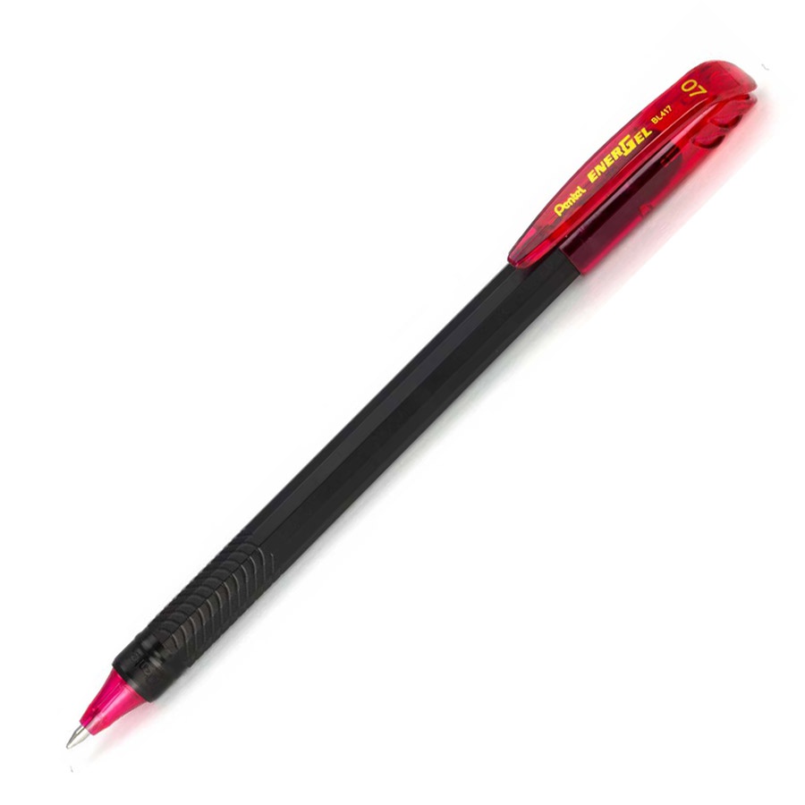 фотография Ручка гелевая pentel energel, красный стержень, 0,7 мм