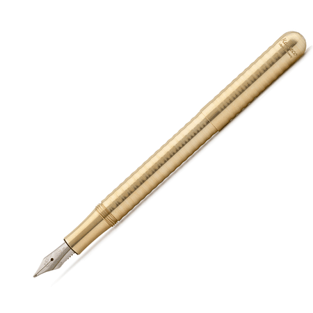 изображение Ручка перьевая kaweco liliput brass wave ef 0.5мм цвет корпуса латунный