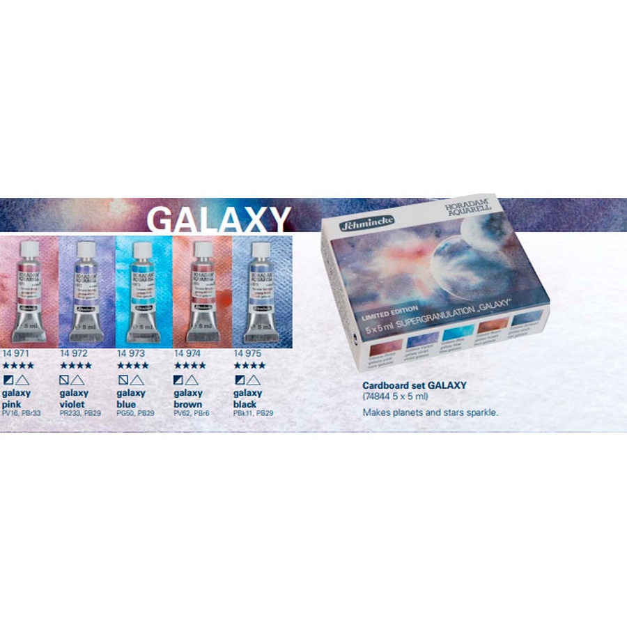 фото Набор супергранулирующих акварельных красок schmincke horadam, galaxy, тубы 5х5мл, в картоне