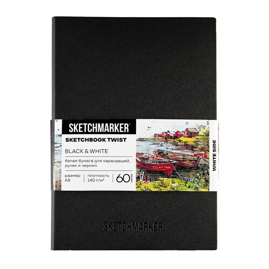 фотография Скетчбук sketchmarker black&white a5 60л