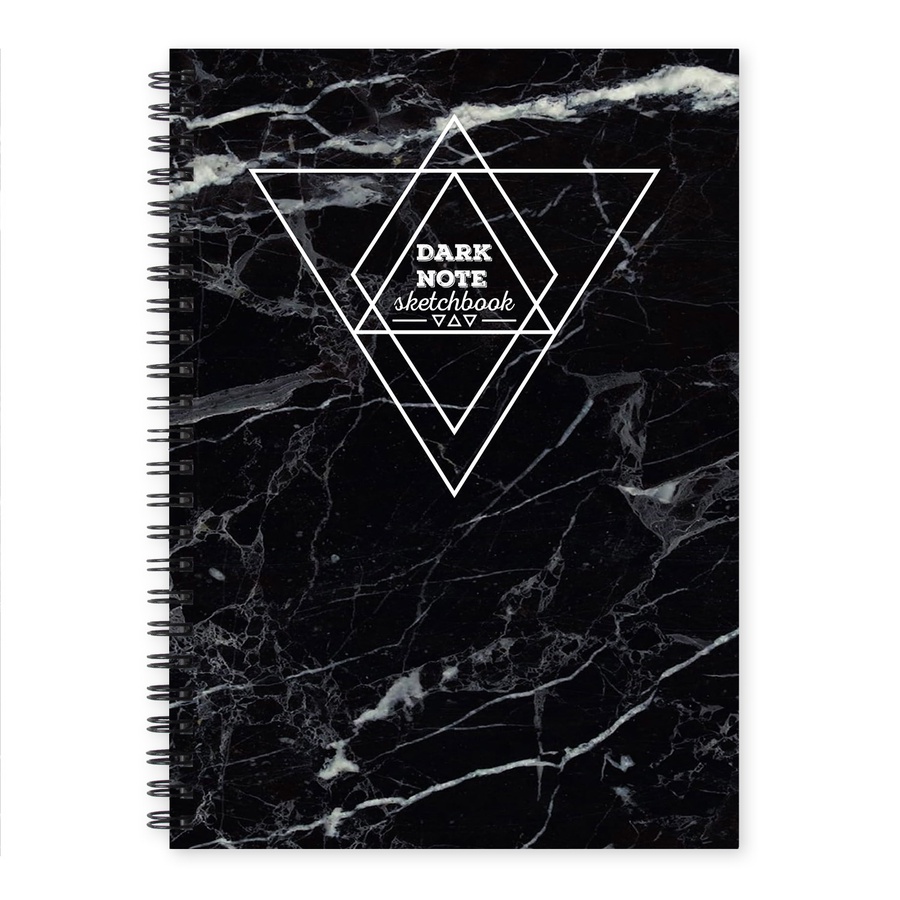 картинка Скетчбук dark note мрамор черный