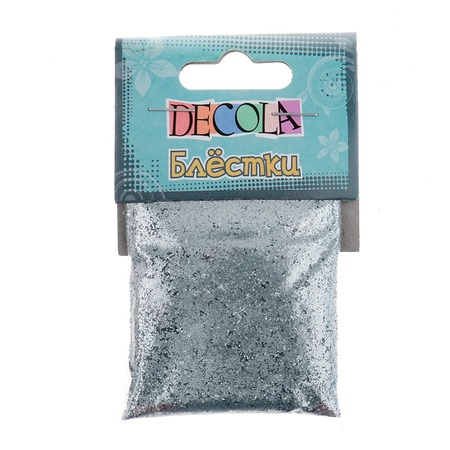 фото Блёстки декоративные decola 0,2 мм, серебро