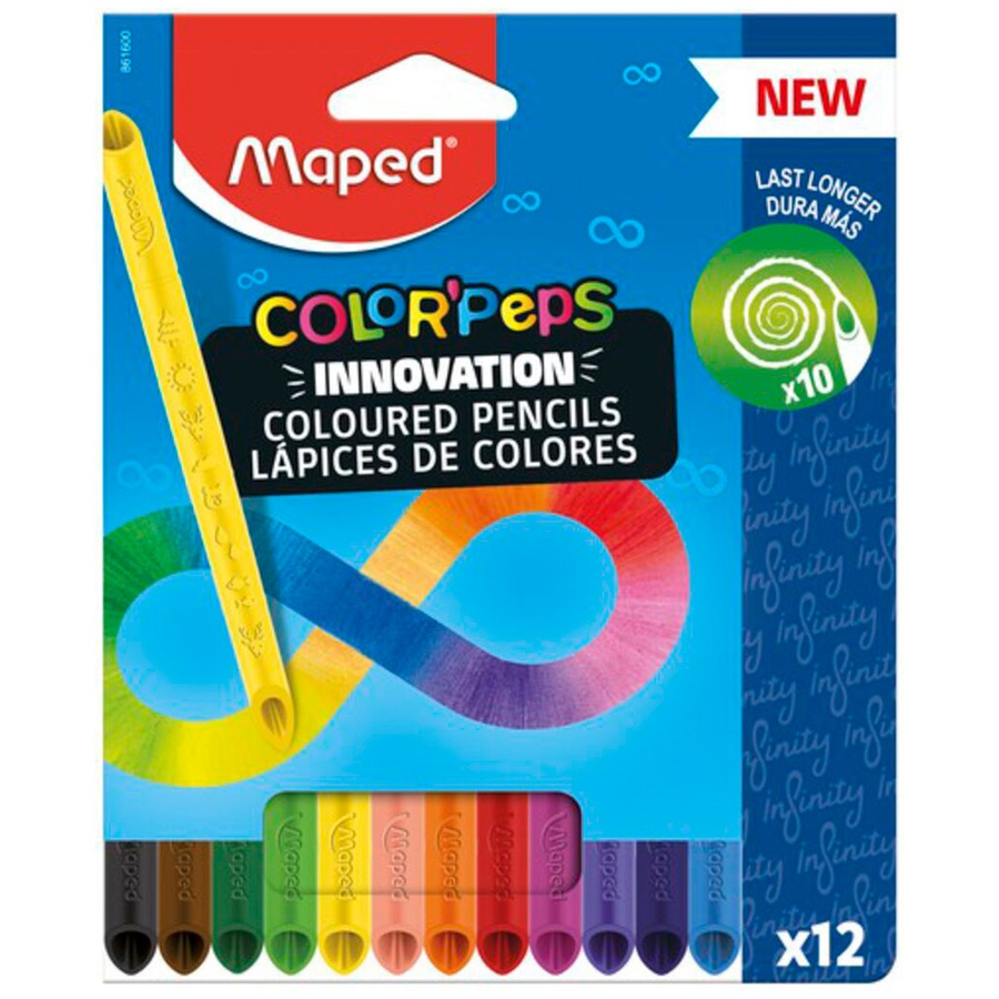 изображение Карандаши цветные 12цв  maped color peps infinity трехгранный корпус