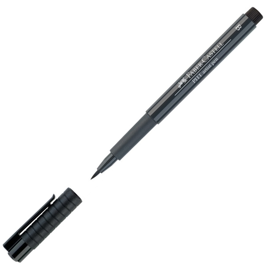 фотография Ручка-кисть капиллярная faber-castell pitt artist pen brush 235 холодный серый