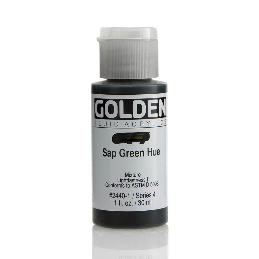 фото Краска акриловая golden fluid, банка 30 мл, № 2440 сап зелёный (им)