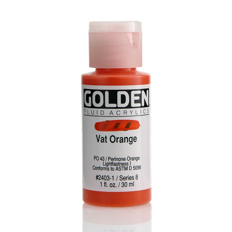 изображение Краска акриловая golden fluid, банка 30 мл, № 2403 оранжевый