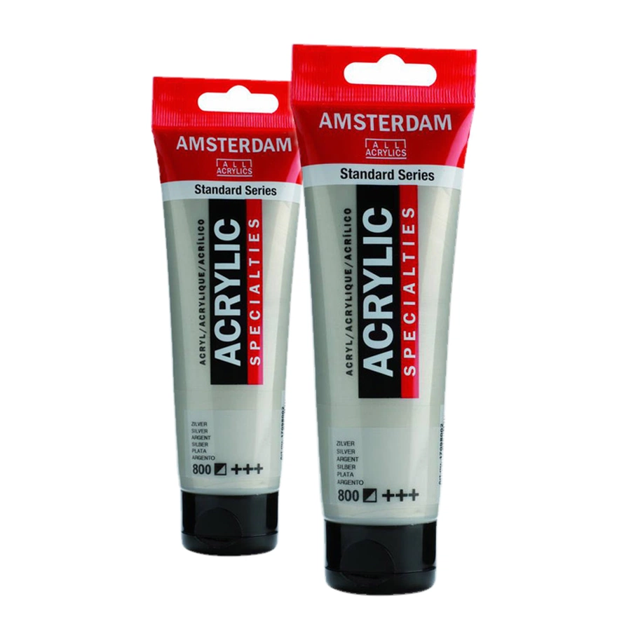 изображение Краска акриловая amsterdam, туба 120 мл, № 800 серебряный