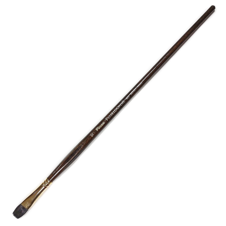 изображение Кисть белка микс плоская pinax poseidon, длинная ручка, № 10