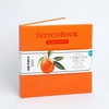 изображение Скетчбук для акварели малевичъ, 100% хлопок, оранжевый, 200 г/м, 14,5х14,5 см, 30л