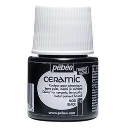 фотография Краска по стеклу и керамике pebeo ceramic, цвет - черный, 45 мл