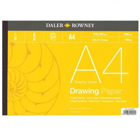Альбом для рисования от известного производителя Daler Rowney предназначен для графики, предпочтительно работать сухими материалами. Бумага естествен…
