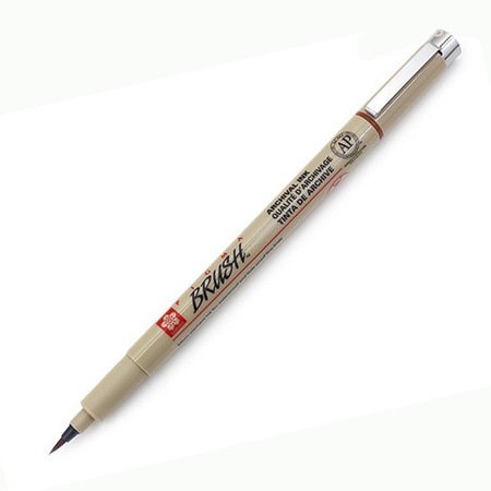 картинка Ручка-кисть pigma brush pen, цвет коричневый