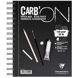изображение Скетчбук-тетрадь clairefontaine carb'on, а5, 120г/м2, мелкое зерно, 20 листов