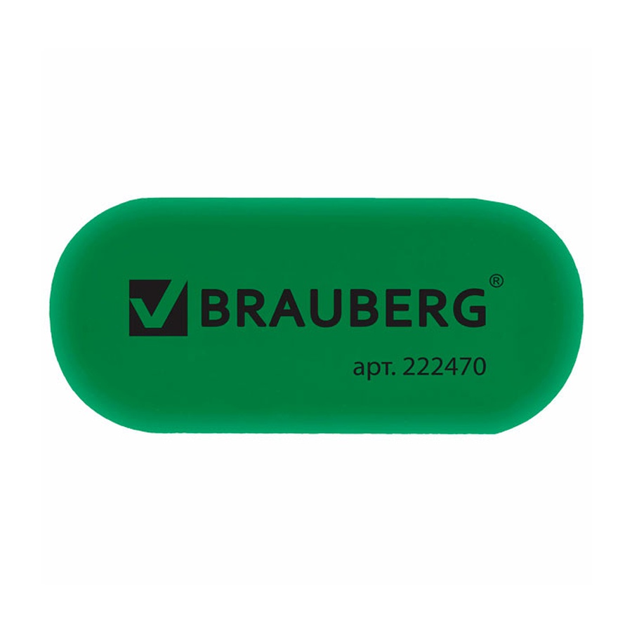 изображение Ластик brauberg, 55х23х10 мм, цвет ассорти, овальный