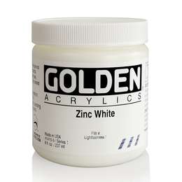 картинка Краска акриловая golden heavy body, банка 237 мл, № 1415 белила цинковые