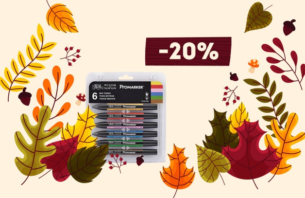 Скидка 20% на наборы маркеров Winsor&Newton
Скидка 20 % на наборы маркеров Winsor&Newton
Выбрать набор
Предложение действительно до 31.10.2021 г.