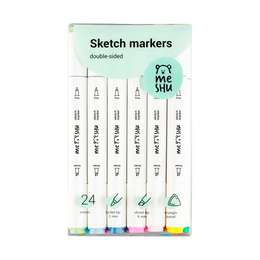 изображение Набор маркеров meshu 24 шт, пастельные цвета