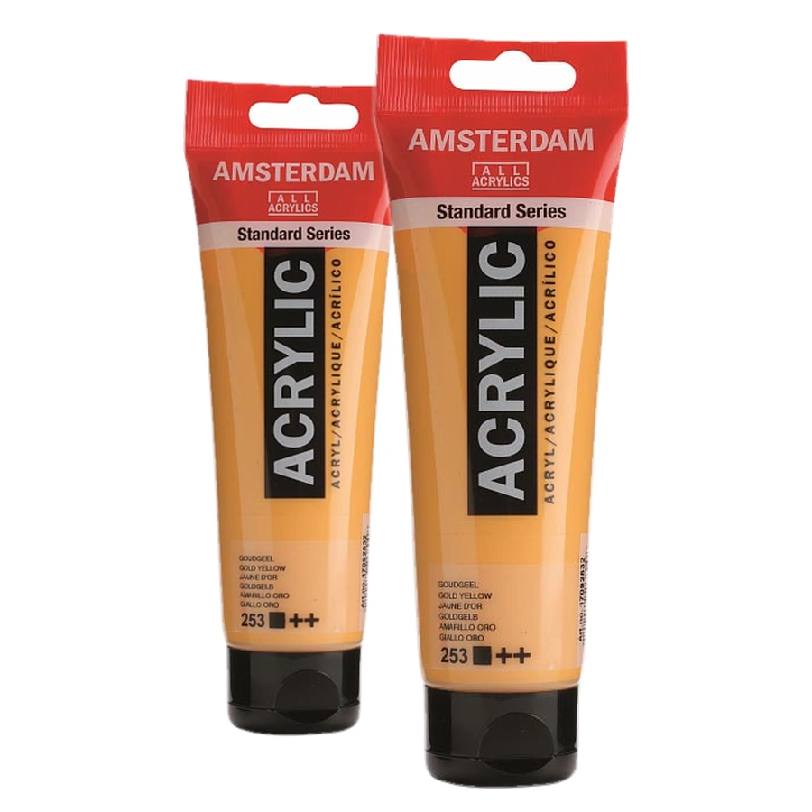 изображение Краска акриловая amsterdam, туба 120 мл, № 253 золотисто-жёлтый