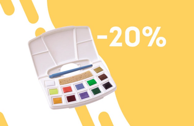 Скидка 20% на набор акварельных красок Art Creation
СКИДКА 20% НА НАБОР АКВАРЕЛЬНЫХ КРАСОК ART CREATION
Купить набор
Предложение действительно до 03.08.2021
СМОТРЕТЬ ВЕСЬ АССОРТИМЕНТ БРЕНДА TALENS