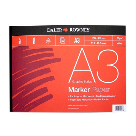 изображение Альбом для маркеров daler rowney плотность 70 г/м2 размер а3 (297*420мм) 50 листов
