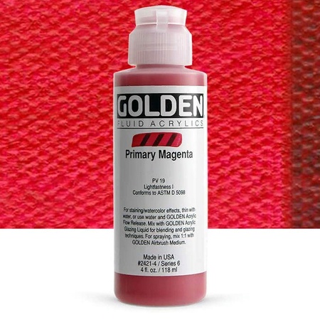 картинка Краска акриловая golden fluid маджента, флакон 118мл