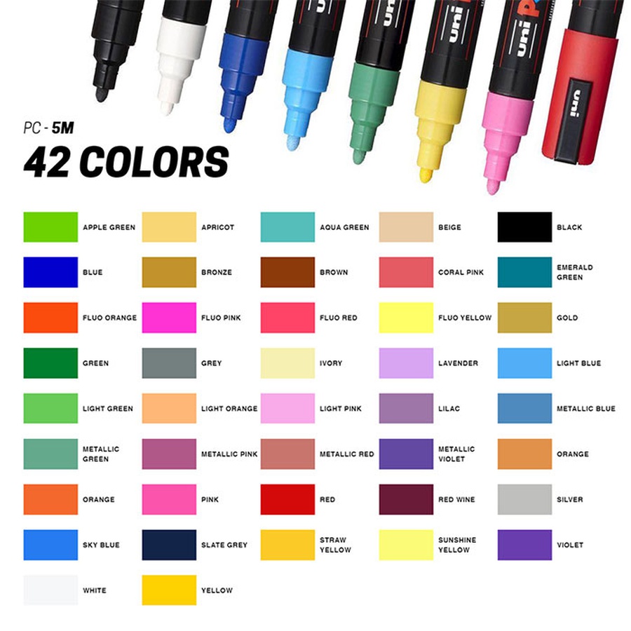 картинка Маркер posca pc-5m, оранжевый, 1.8 - 2.5 мм, пулевидный наконечник